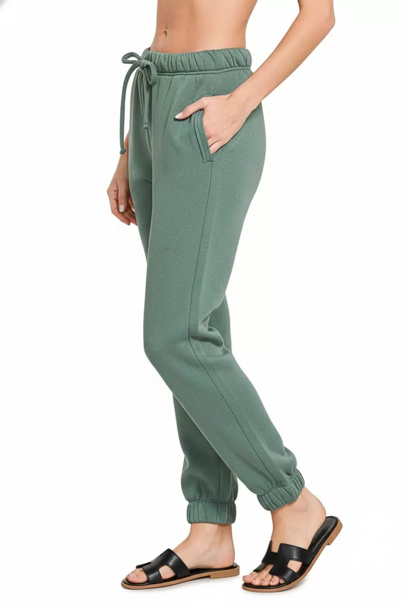 Fleece Drawstring Joggers With Pocket