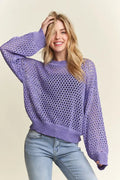 Round Neck Lurex Crochet Top