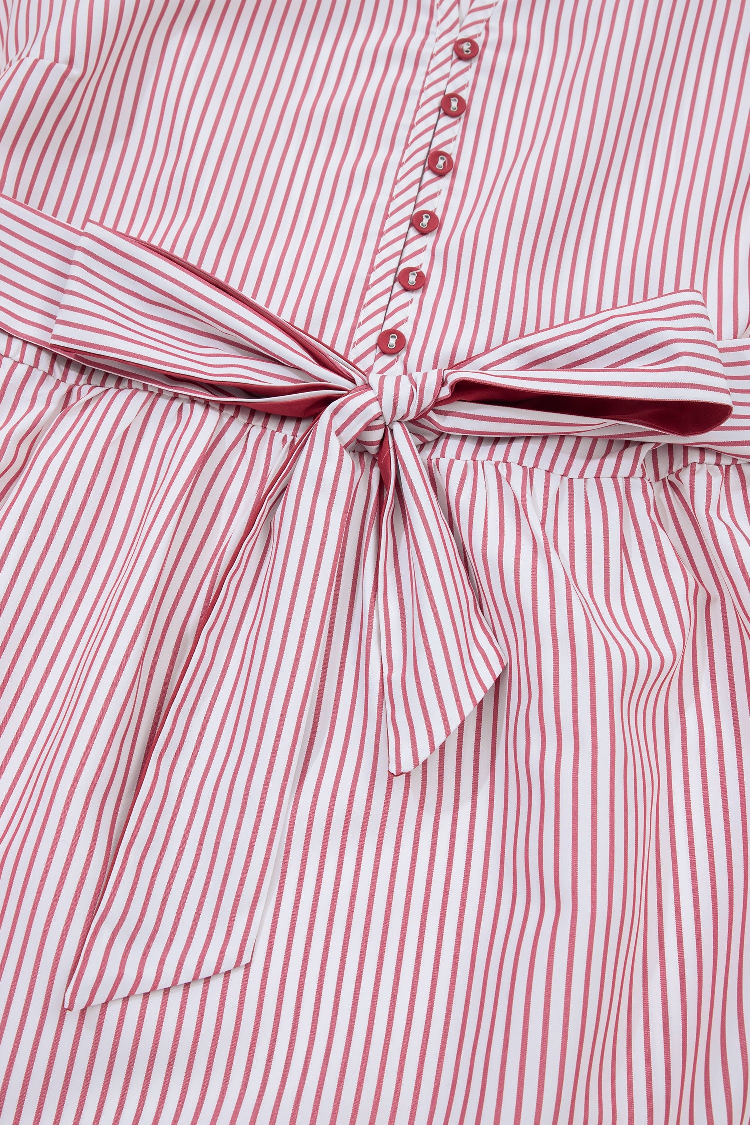 Red Stripe Plus Size Ruffled Hem Pinstriped Midi Dress
