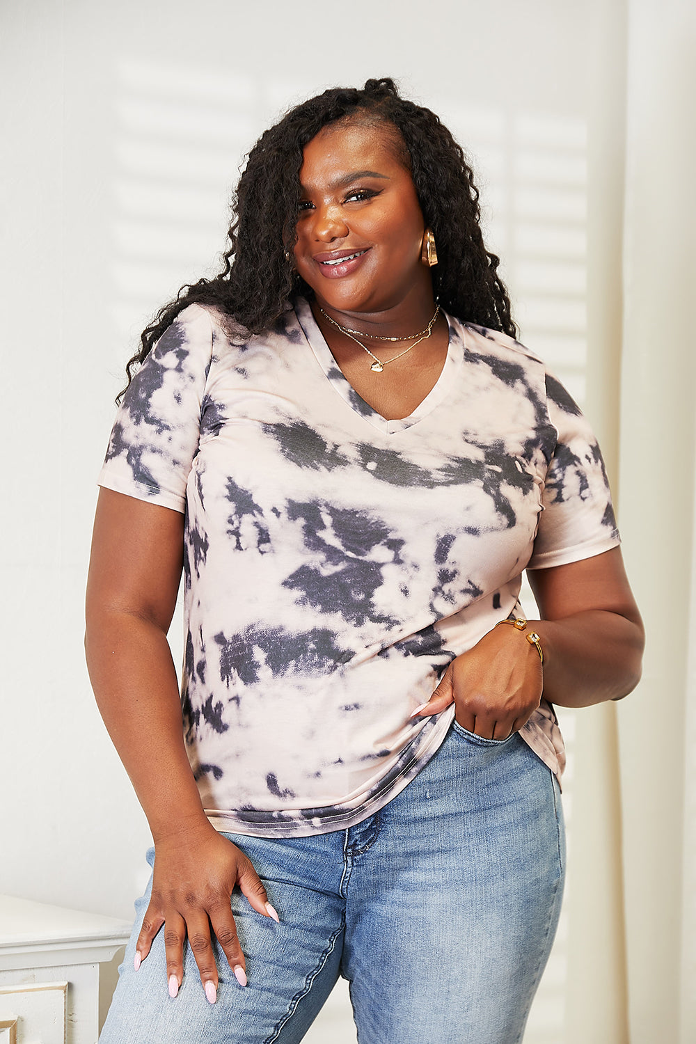 I am a Fashion Junky Tie-Dye V-Neck T-Shirt