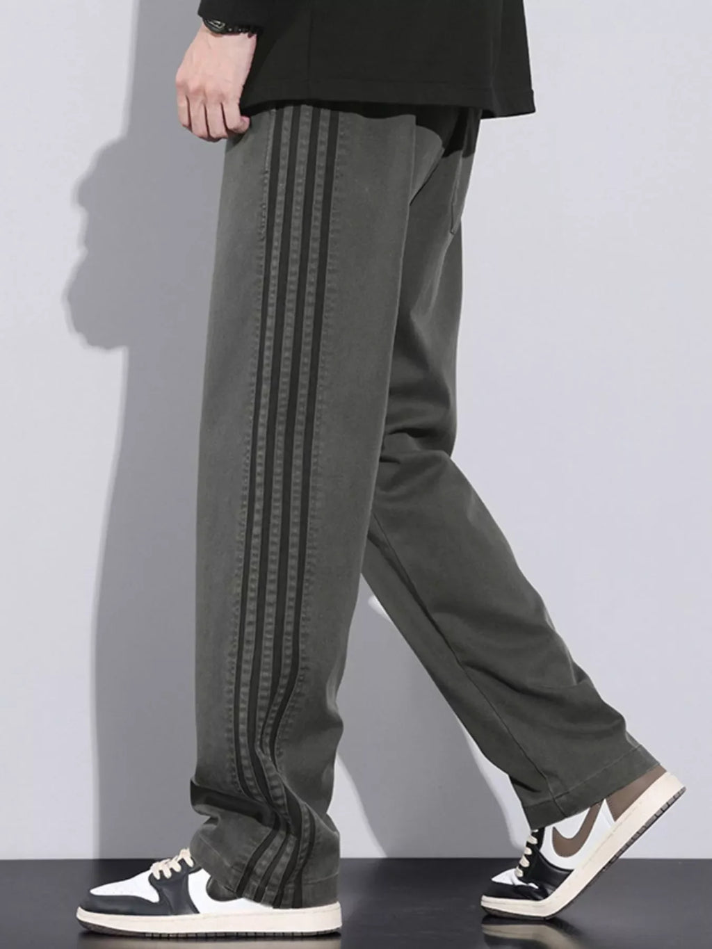 Men's Plus Size Casual Loose Fit Stripes Pants