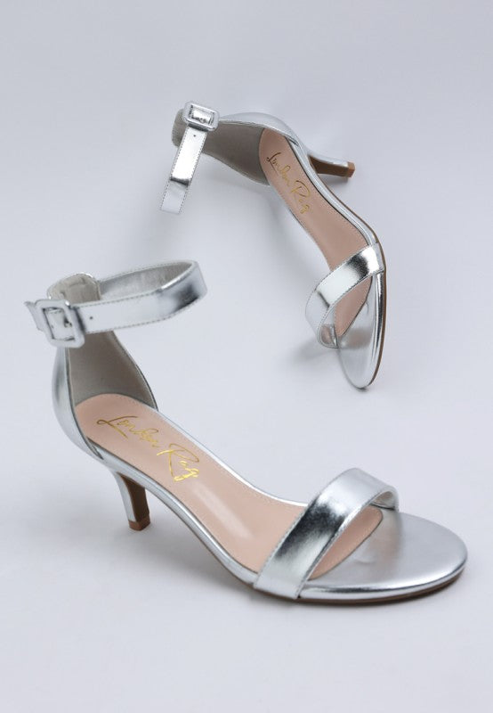 Yuti Glossy Kitten Heel Sandals