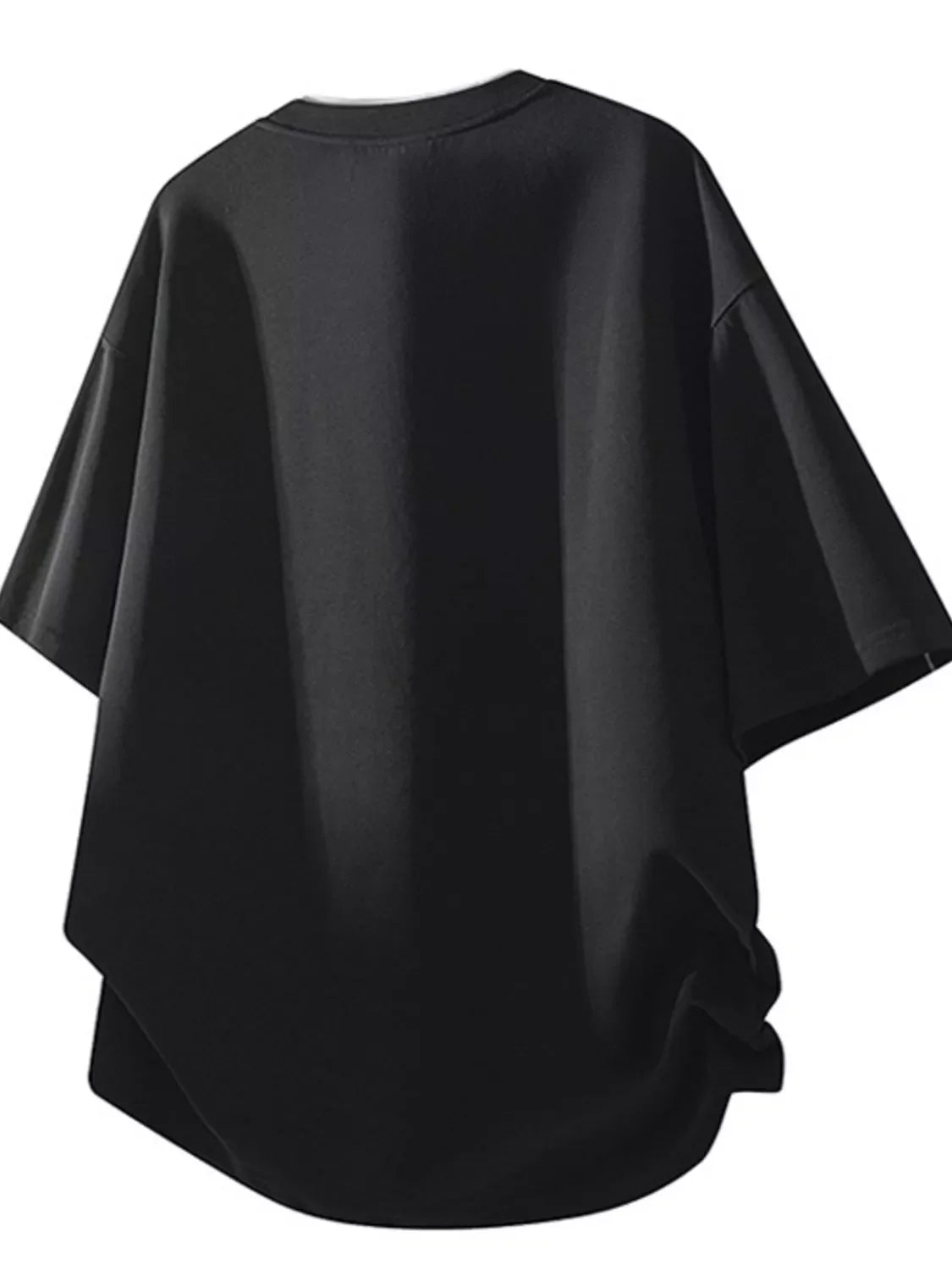 Men's Plus Size Loose Fit Round Neck Contrast Trim T-Shirt