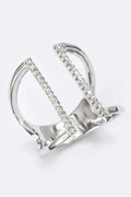 Statement CZ T-Bar Ring Stylish Iconic Jewelry Accessory