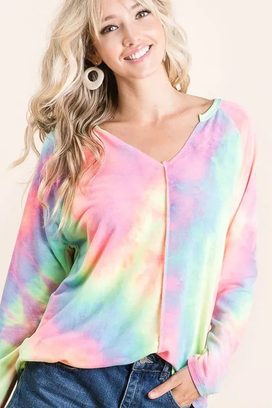 Long Sleeve Tie-Dye Terry T-Shirt