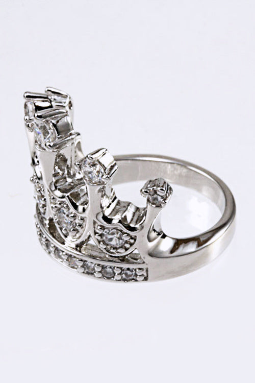 Statement CZ Crown Ring Stylish Fashion Jewelry Accessory