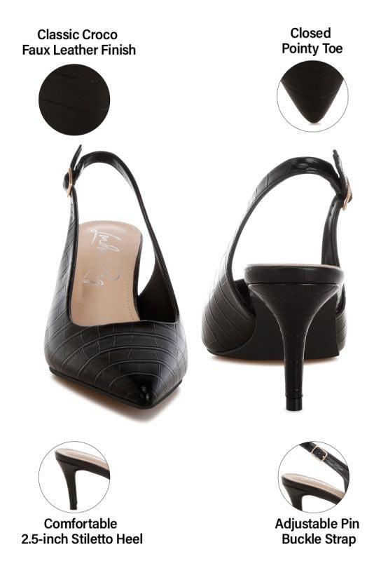 Halins Pointed Toe Slingback Heels
