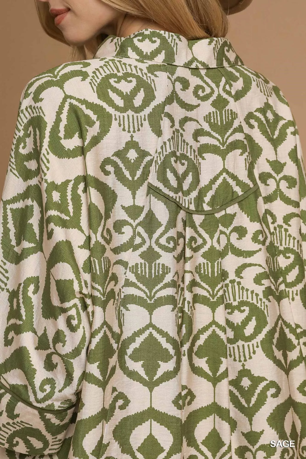 Abstract Print Button-Up Oversized Shirt