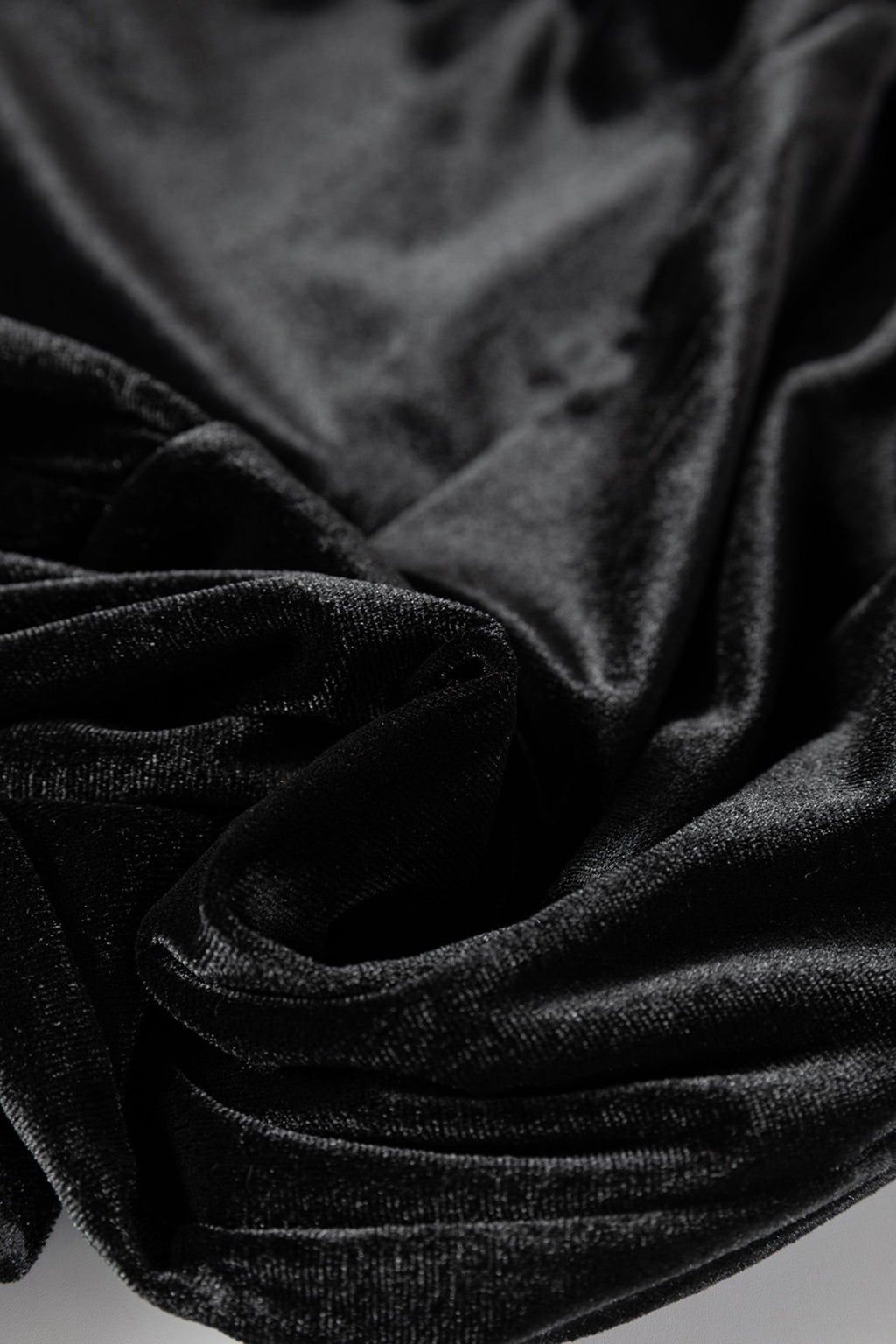 Black Shiny Velvet Drawstring High Waist Straight Leg Casual Pants