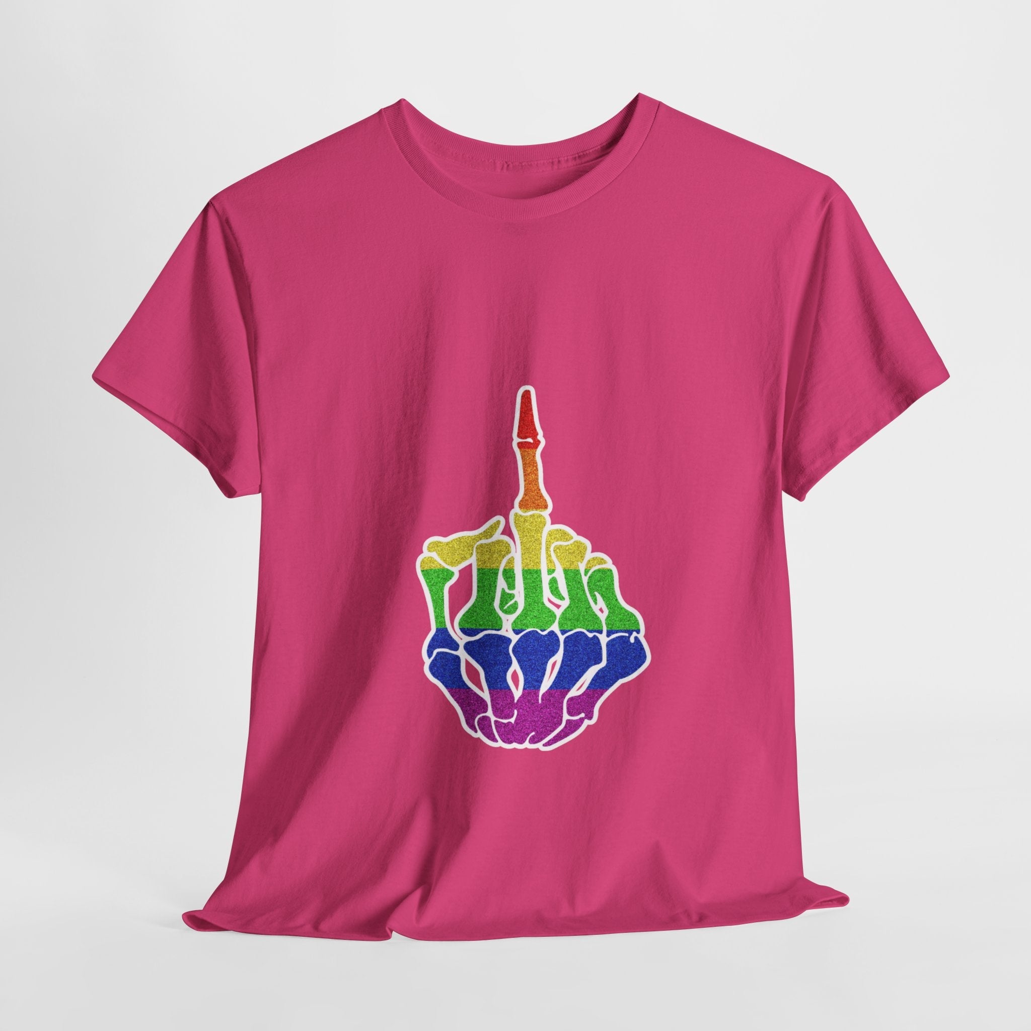 Rainbow Rebellion Skeleton Hand Unisex Cotton Top