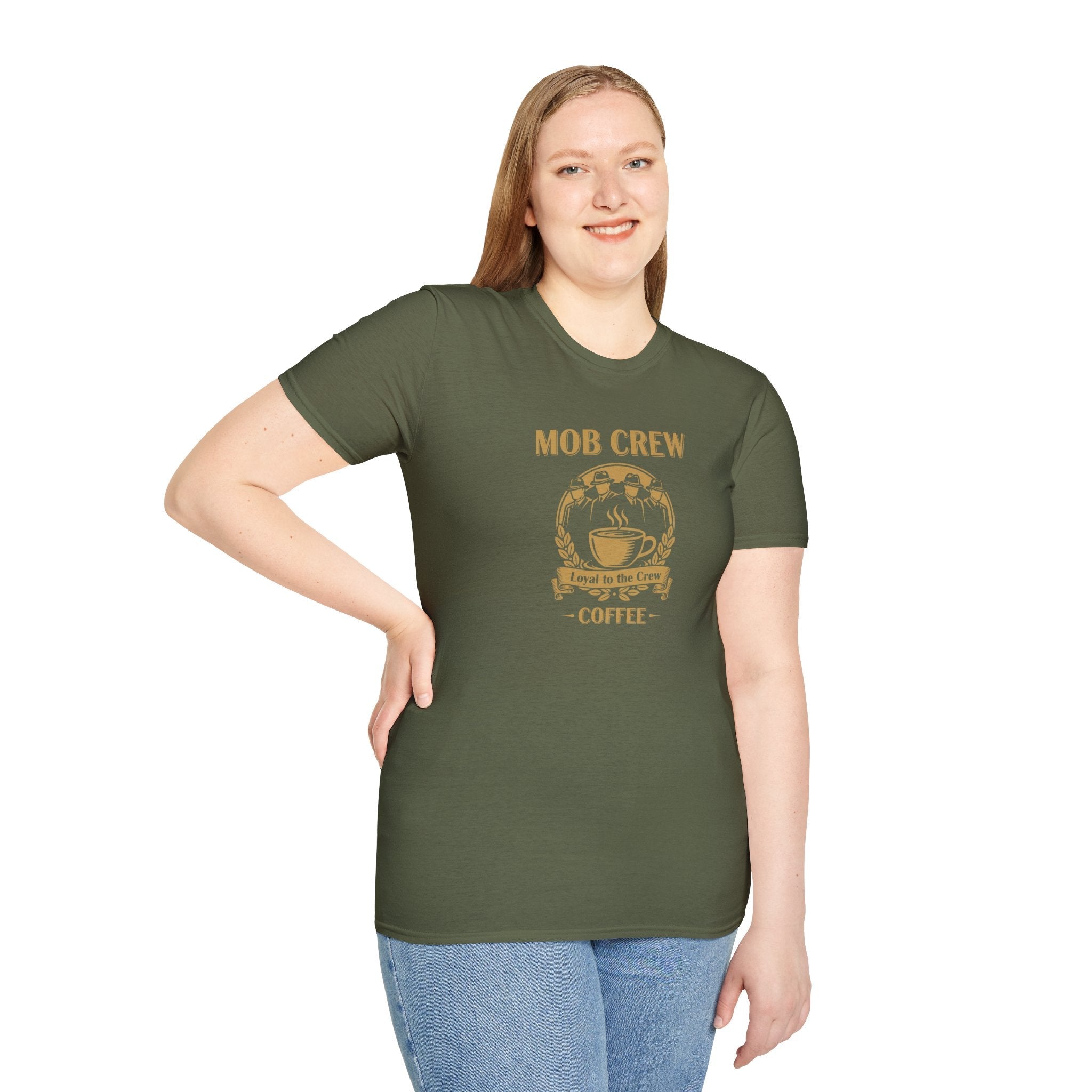 Mob Crew Loyal to The Crew T-Shirt - Vintage Coffee Lover Tee for Coffee Enthusiasts
