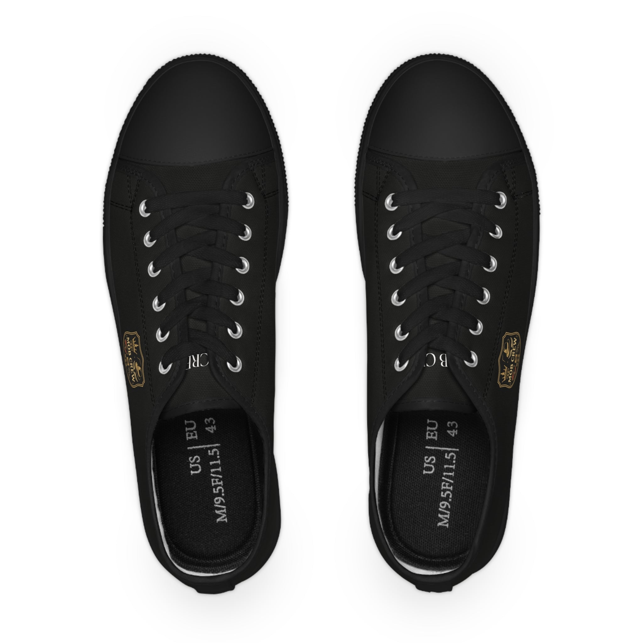 Mob Crew Classic Black Low Top Sneakers Men’s Casual Canvas Shoes
