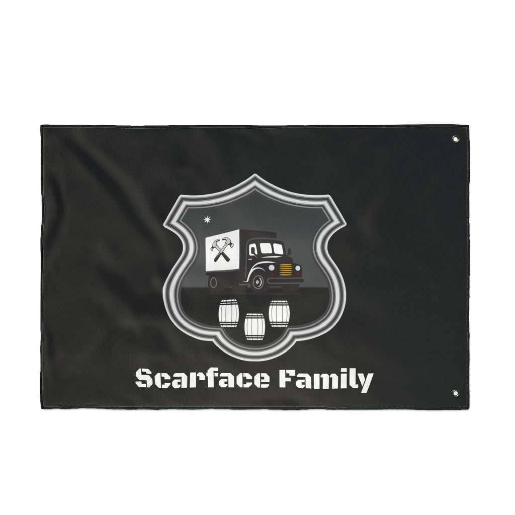 Scarface Family Flag — Double-Sided Black Truck Emblem Banner