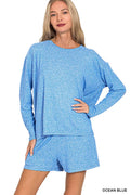 I am a Fashion Junky Soft Melange Long Sleeve Tee and Shorts Set