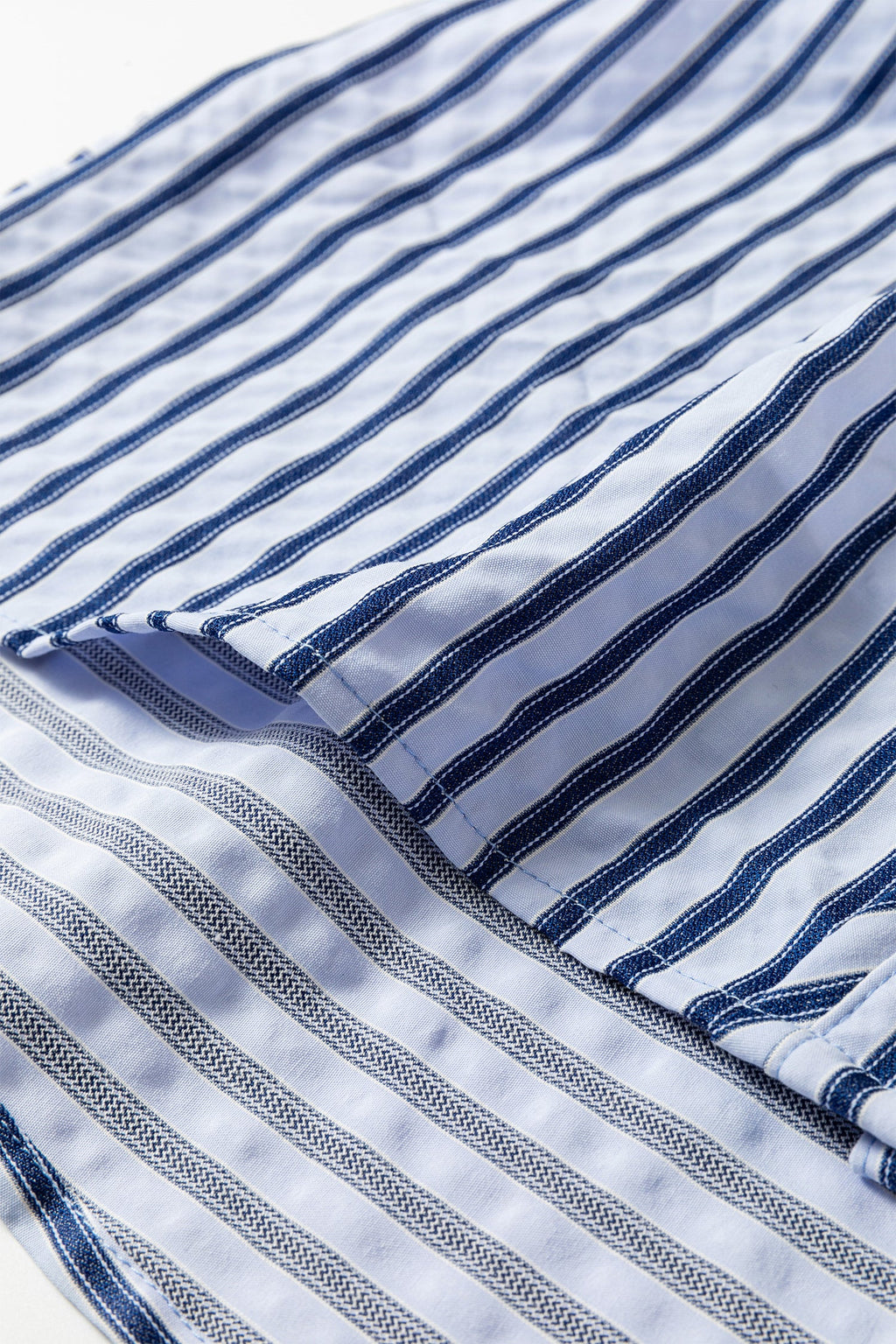 Blue Stripe Button Down Long Sleeve Loose Shirt