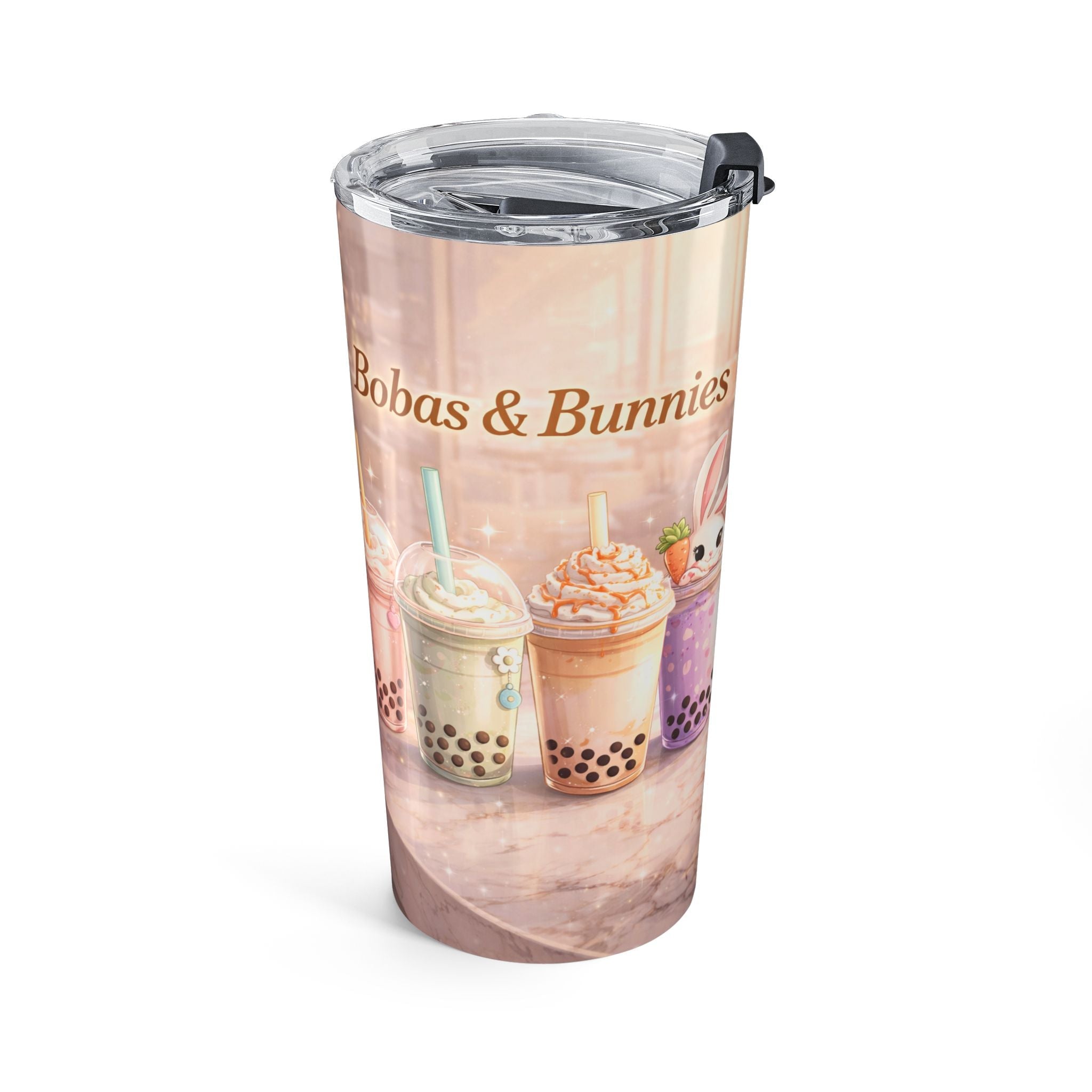 Boba Bunny Drinks Tumbler 20oz | Cute Bubble Tea Rabbit Design