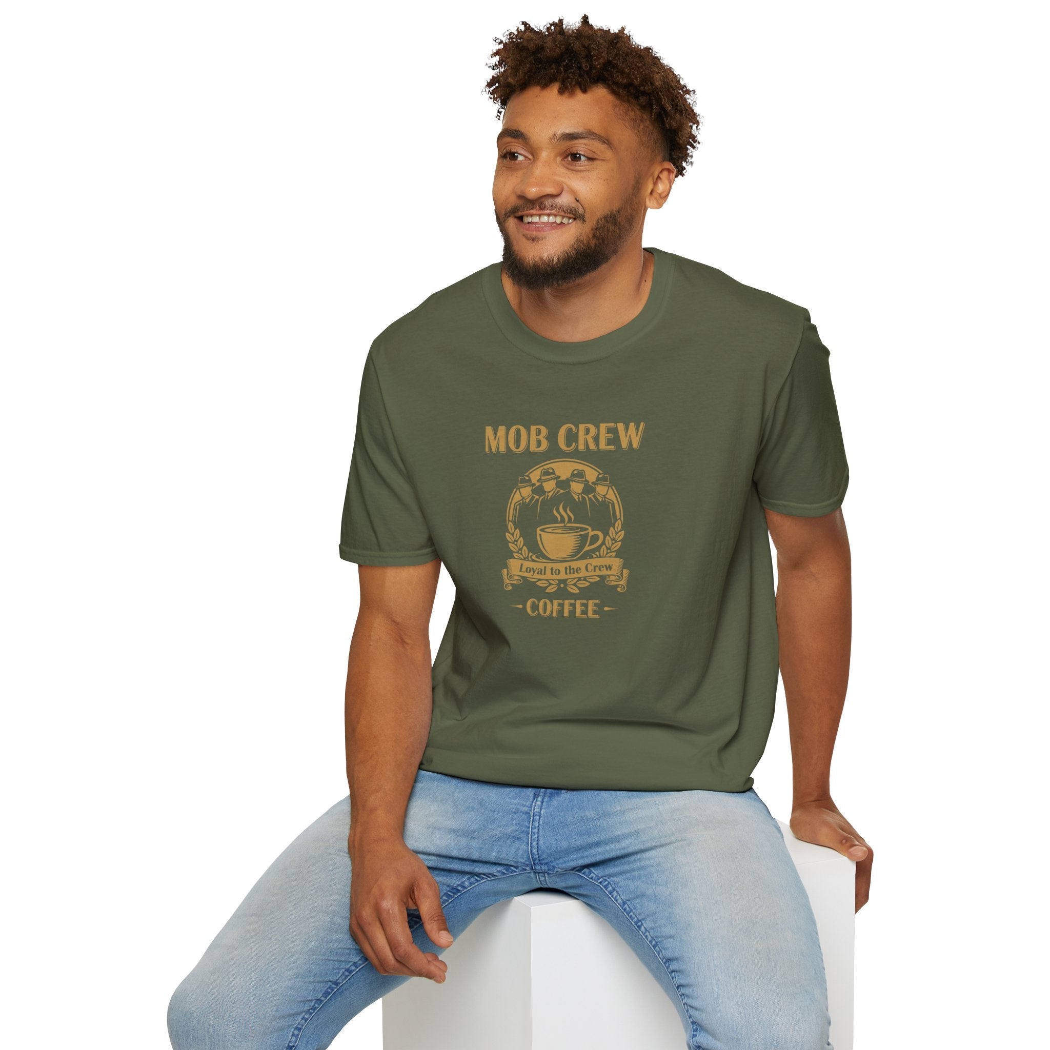 Mob Crew Loyal to The Crew T-Shirt - Vintage Coffee Lover Tee for Coffee Enthusiasts