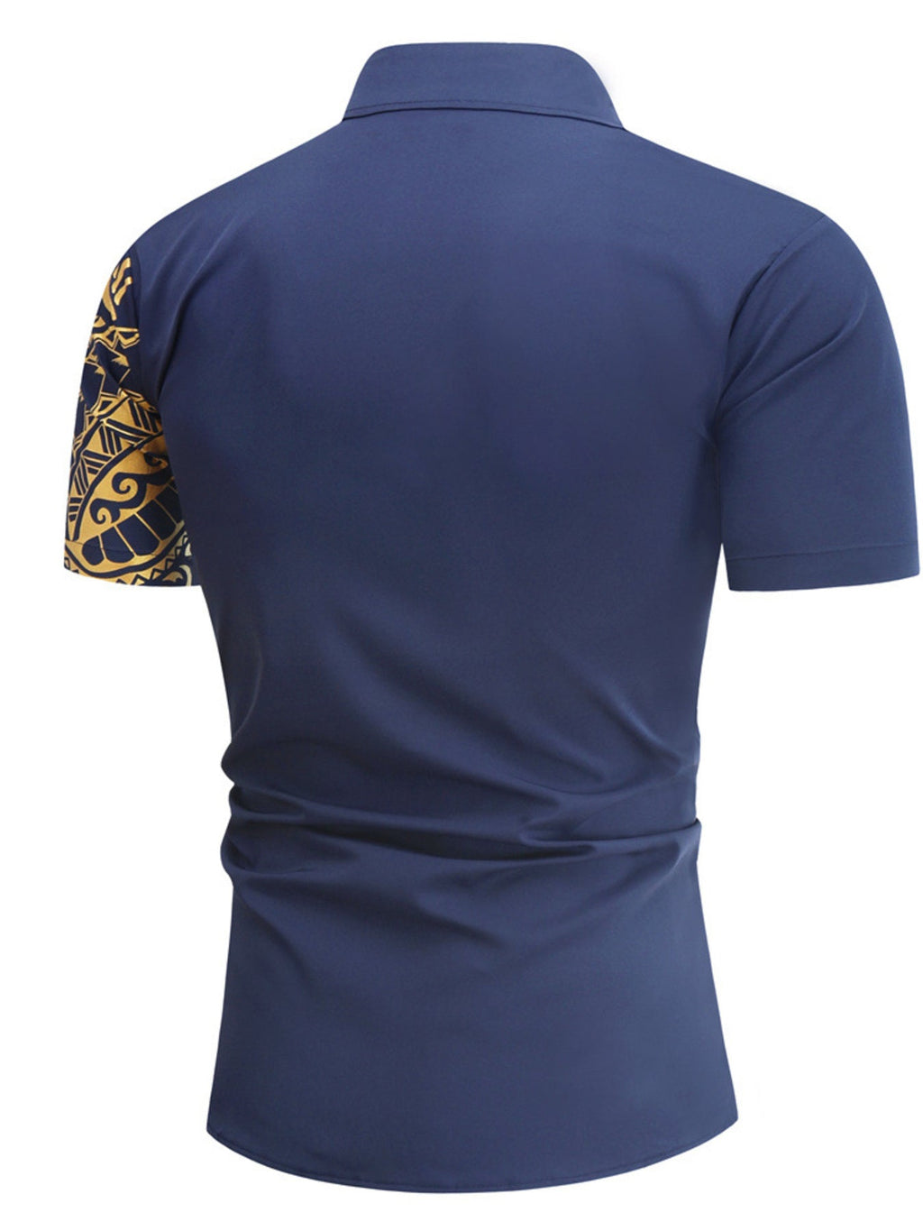 Men's Plus Size Casual Short Sleeve Tribal Print Shirt