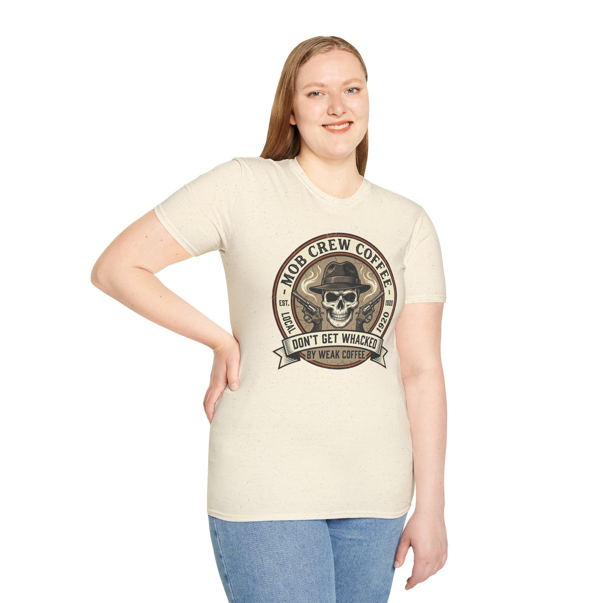 Mob Crew Don’t Get Whacked by Weak Coffee T-Shirt - Vintage Skull Roast Tee