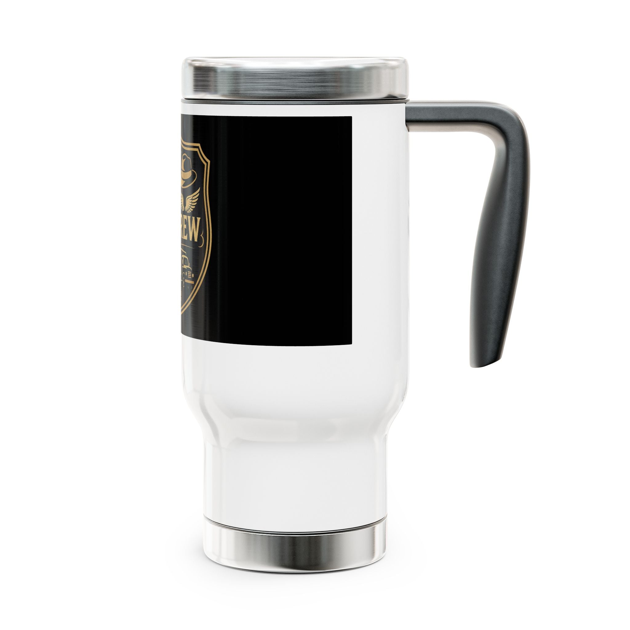 Mob Crew 4 Family Shield 14oz Stainless Travel Mug with Handle - Perfect 14oz Stainless Travel Mug for On-the-Go