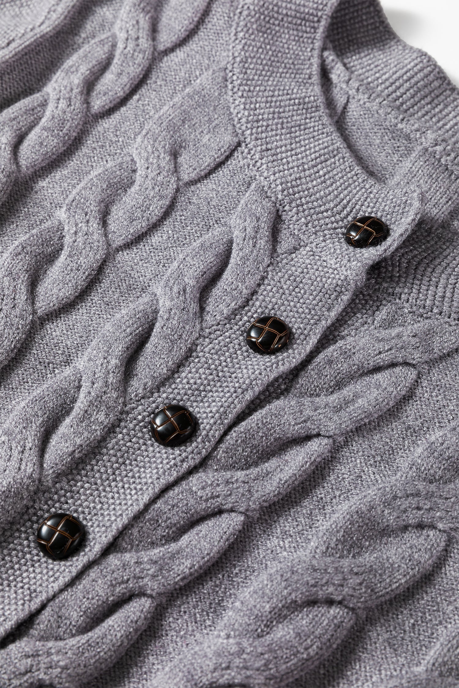 High Cable Knit Cardigan Sweater