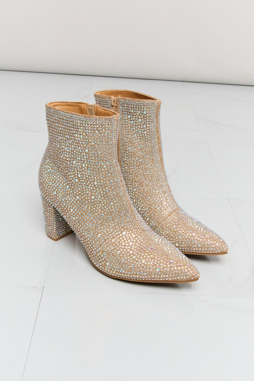 Rhinestone Pointed Toe Booties