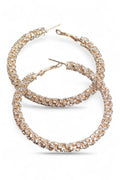 Rhinestone Hoop Earrings 60MM Statement Stylish Jewelry