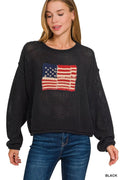 American Flag Crew Neck Sweater