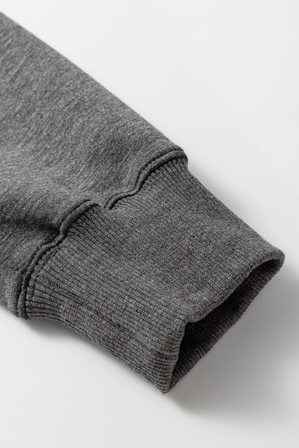 Medium Grey Collared V Neck Pullover Sweatshirt Sweatpants Set