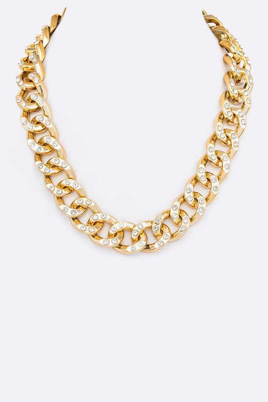 Crystal Accent Chunky Chain Necklaceain