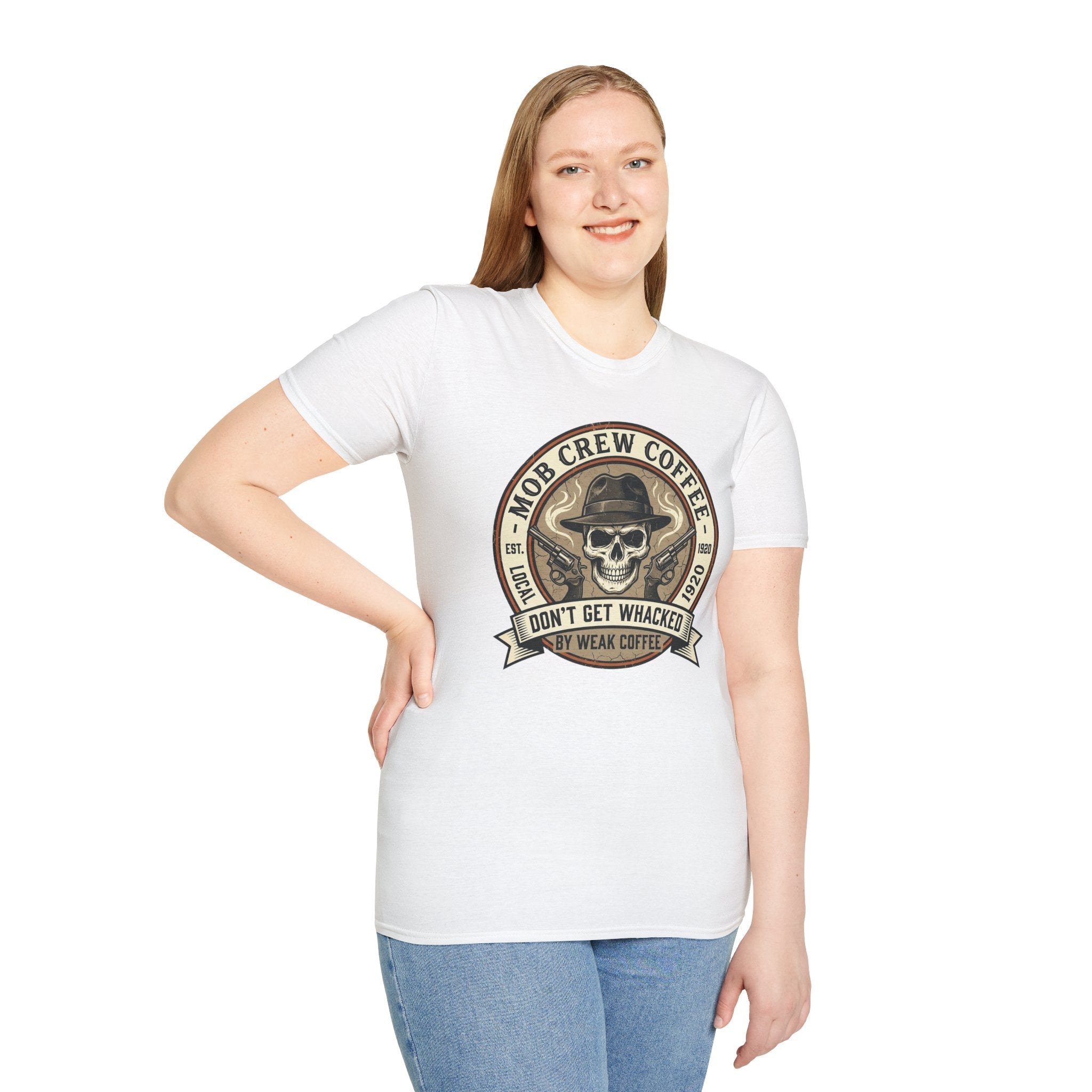Mob Crew Don’t Get Whacked by Weak Coffee T-Shirt - Vintage Skull Roast Tee