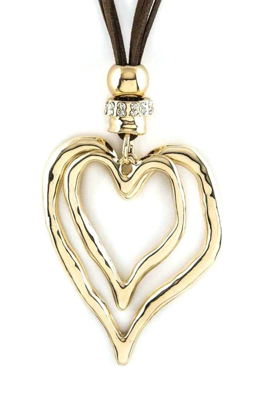 Layered Heart Hoop Necklace Set Stylish Pendant Jewelry