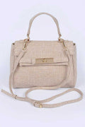 Top Handle Linen Bag Colorful Stylish Fashion Handbag