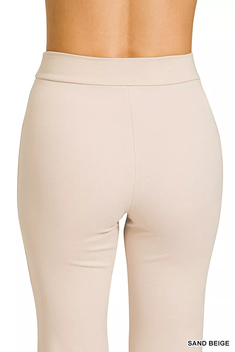 Heavy Ponte Elastic Waistband Pintuck Pants