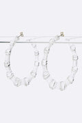 Iconic Cleared Transparent Bamboo Hoop Earrings