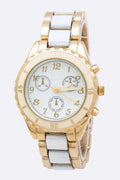 Metal Bracelet Watch Two Tone Stylish Fashion Accessory