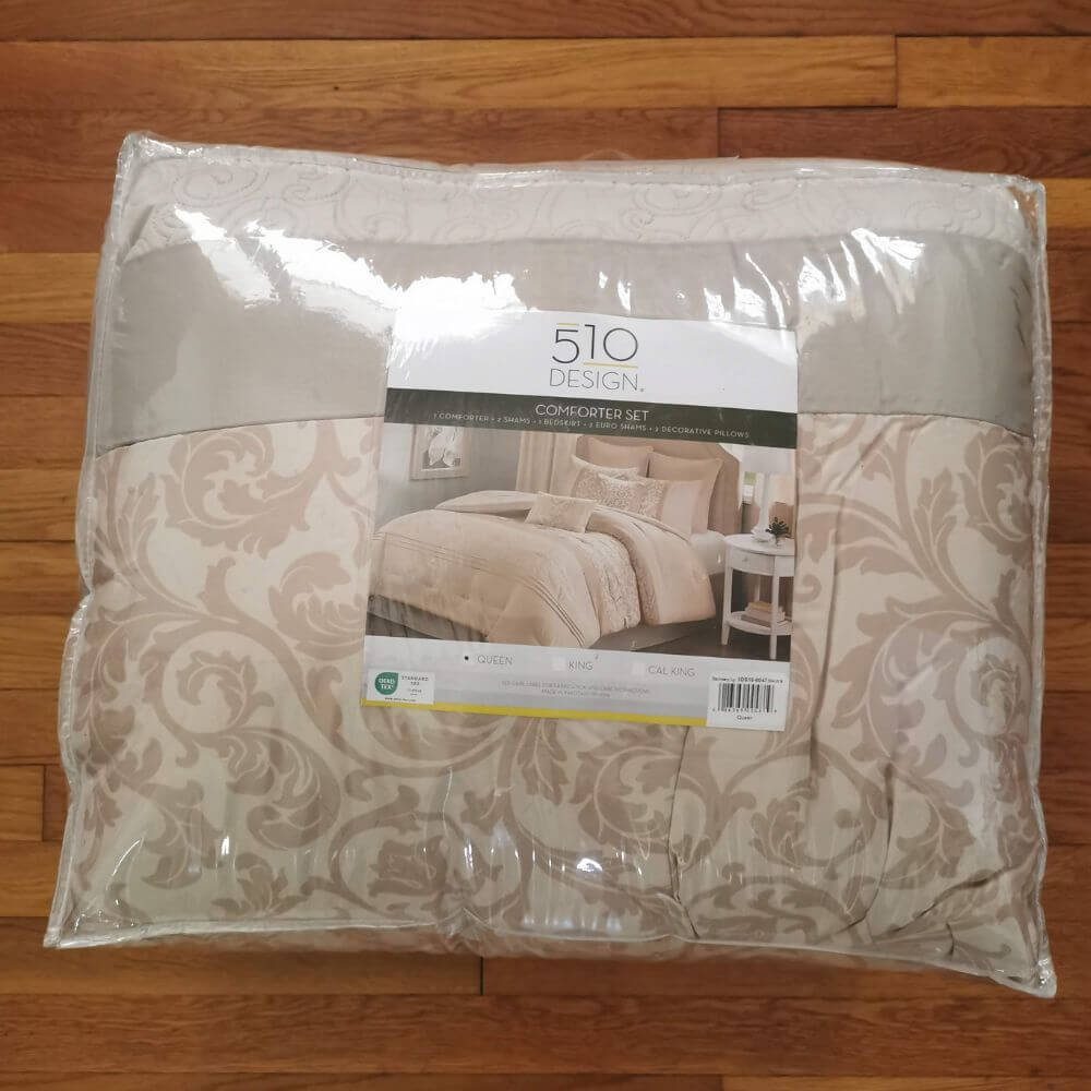 Ramsey Embroidered 8 Piece Comforter Set Neutral Queen (Open Box)