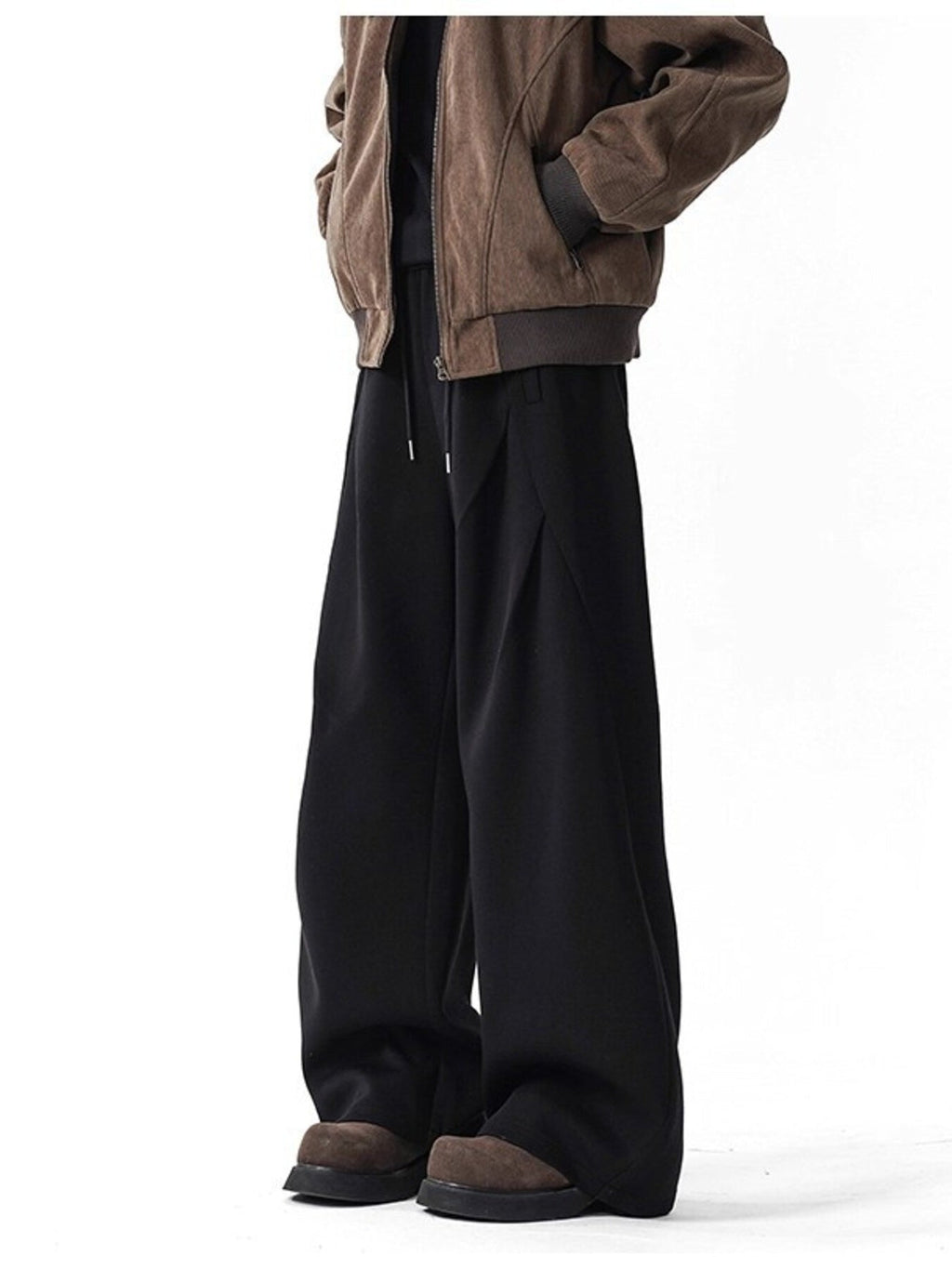 Men's Plus Size Wide Leg Drawstring Casual Pants