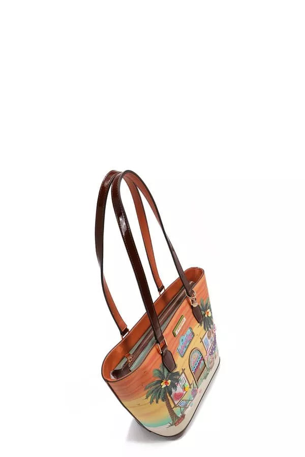 Tropical Beach House Print Shopper Bag