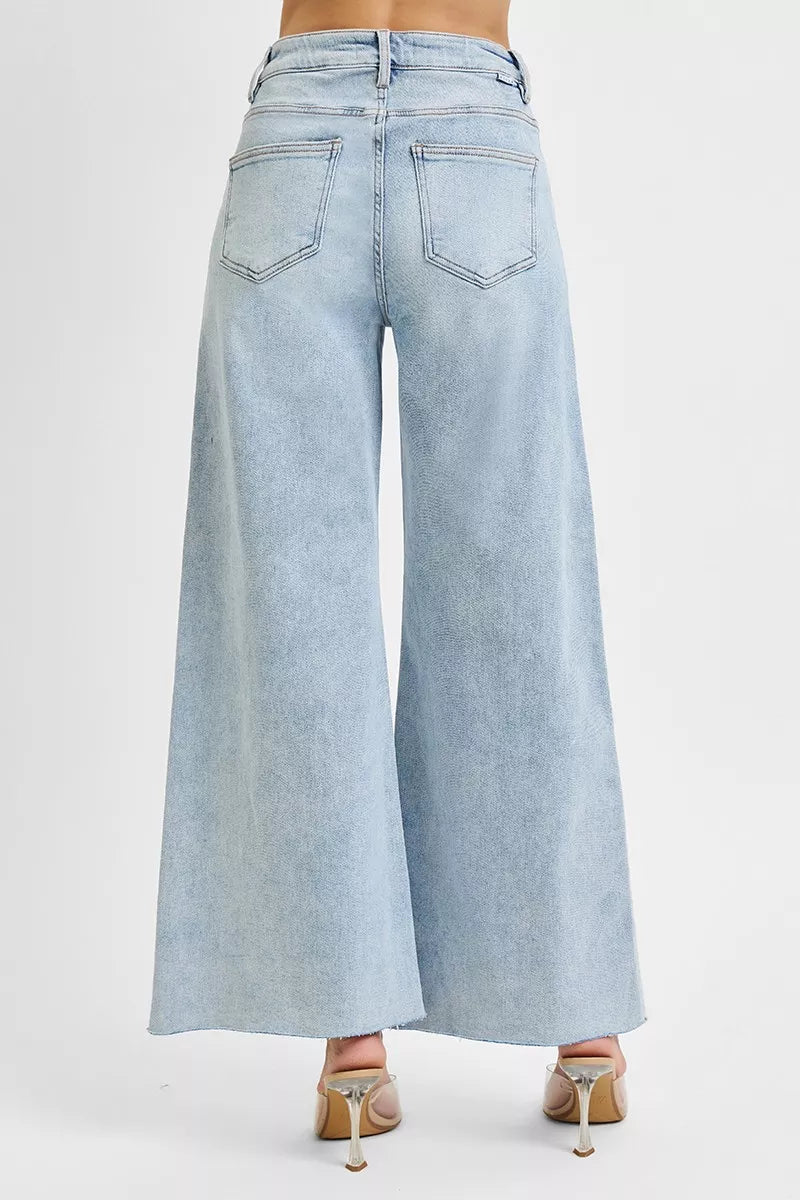 Full Size High Rise Ankle Wide Palazzo Jeans Plus Size
