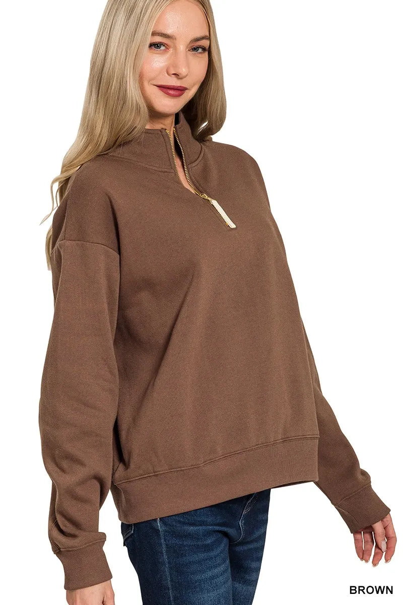 Fleece Half Zip Sweatshirt