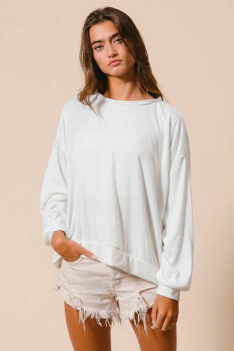 Loop Terry Pull Over With Cut Edge Band