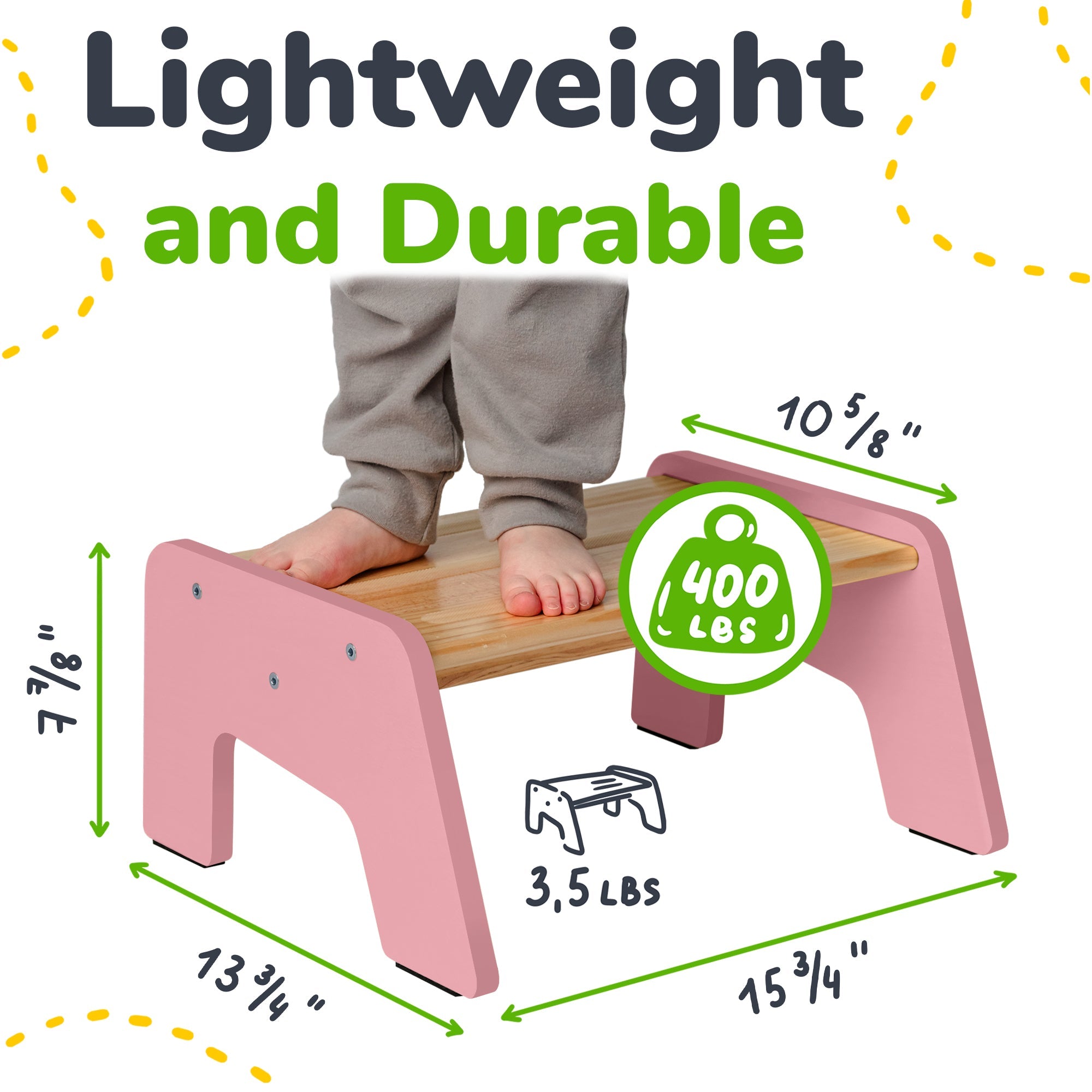 1-Step Wooden Stool for Kids