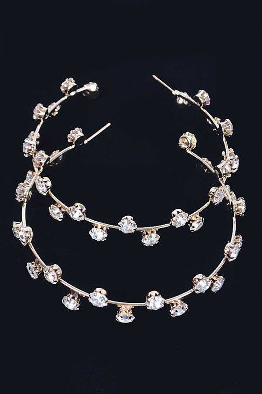 70MM Rhinestone Iconic Hoop Earrings