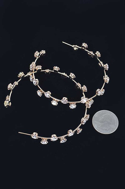 70MM Rhinestone Iconic Hoop Earrings