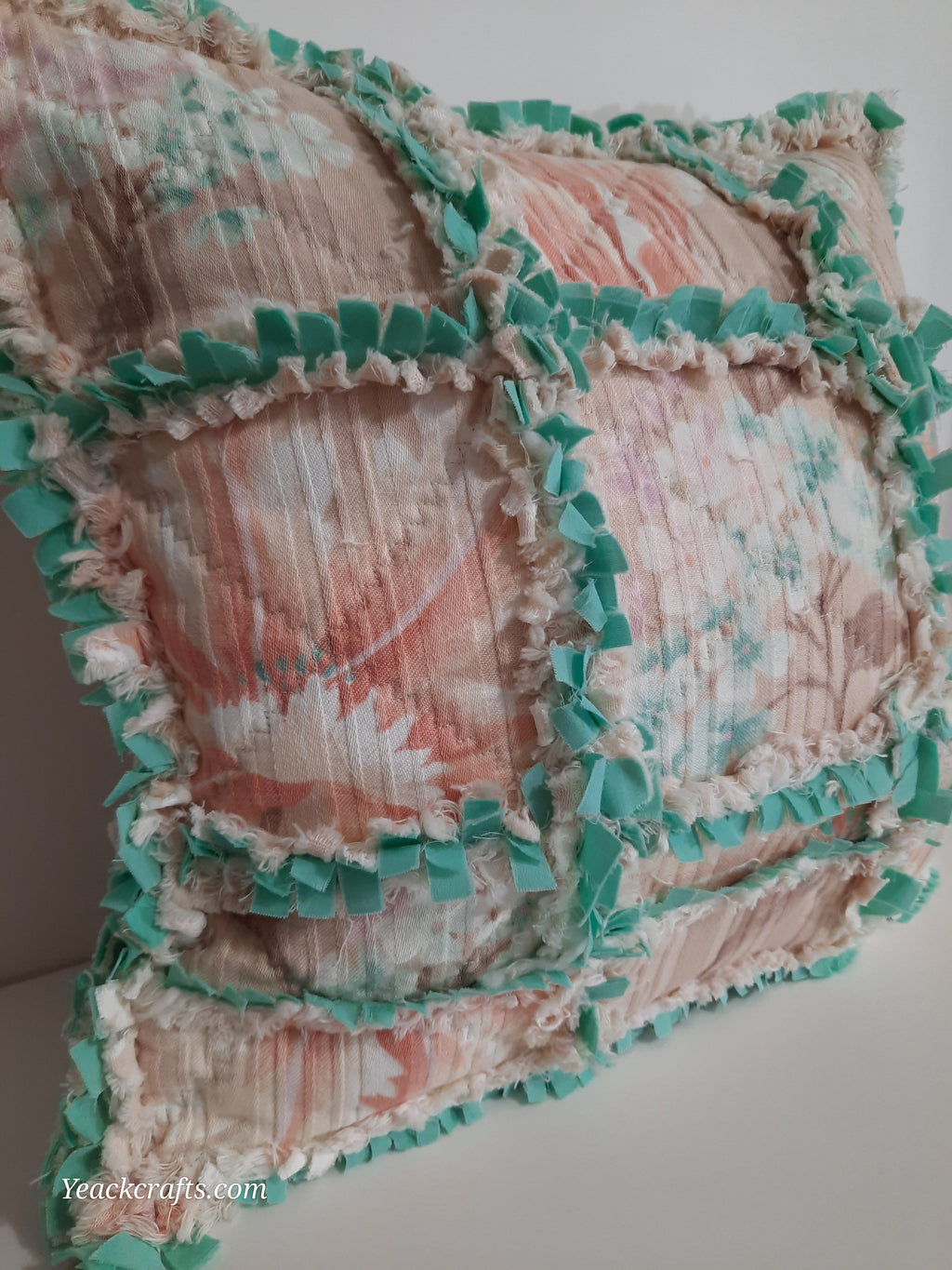 Rag Quilt Pillow Cover