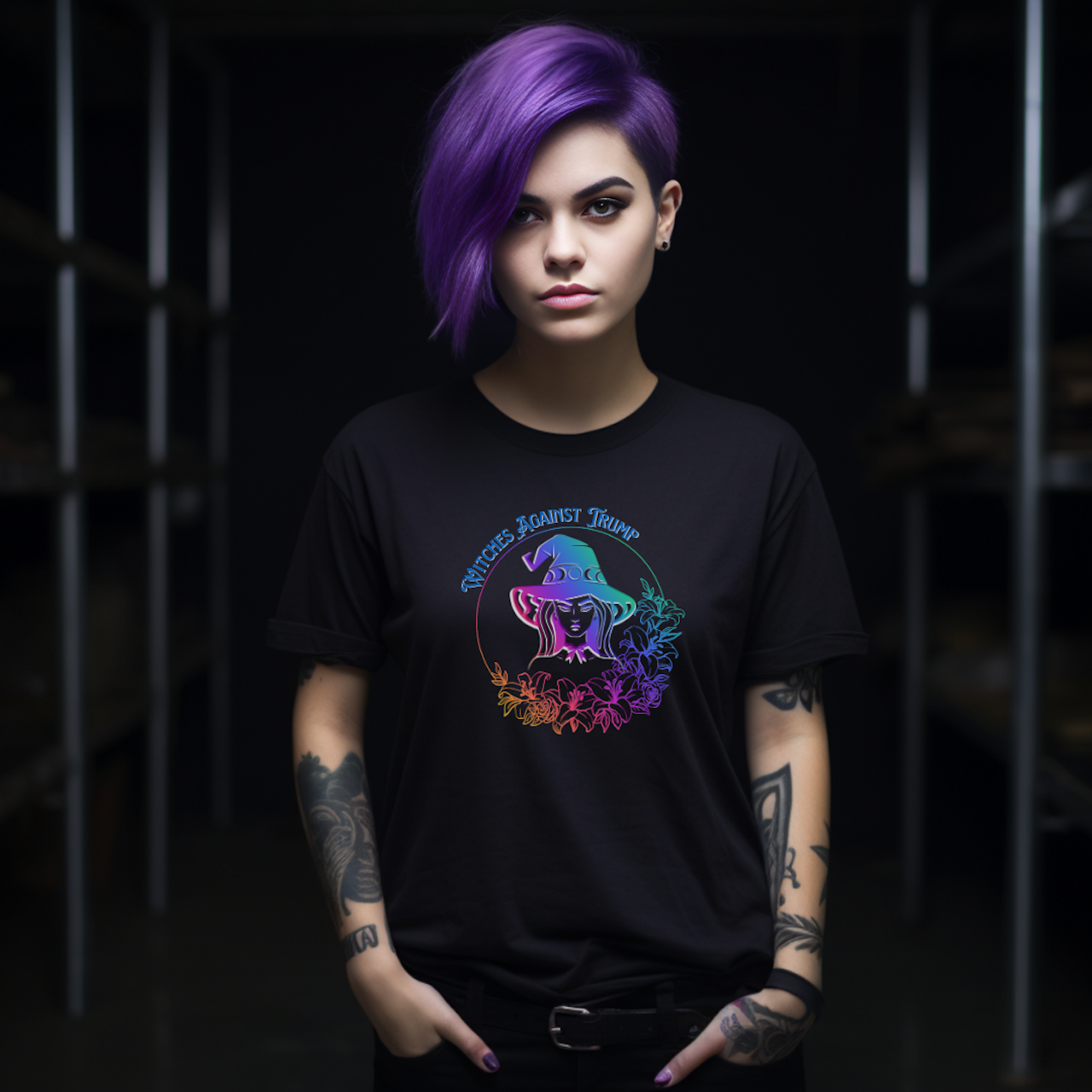 Witches Against Trump: Rainbow Resistance Edition Graphic Tee