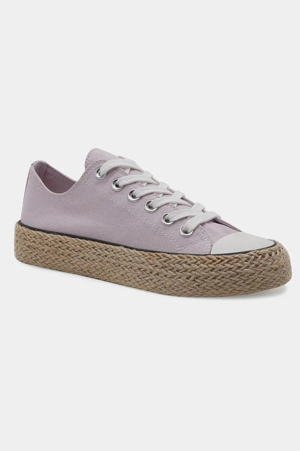 Fashion Lace Up Woven Espadrille Sole Sneakers