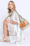 Boho Bucket Bag with Mix Color Tassel Swing – Trendy Fashion Handbag