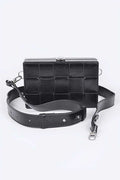 Fashion Handbag Weaved Textured Box Crossbody Bag Stylish Chic Accessory